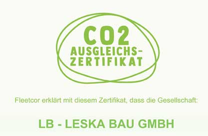 CO2 Ausgleich Zertifikat Leska Bau Recklinghausen
